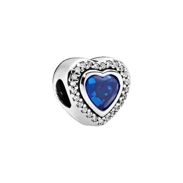 PANDORA Charm Cuore blu scintillante