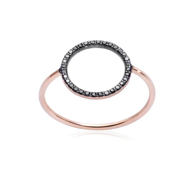 BURATO Anello Black Diamonds Circle