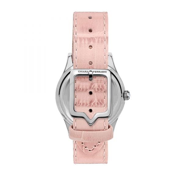 CHIARA FERRAGNI CONTEMPORARY 32MM 3H S/WHITE  DIAL PINK STRAP