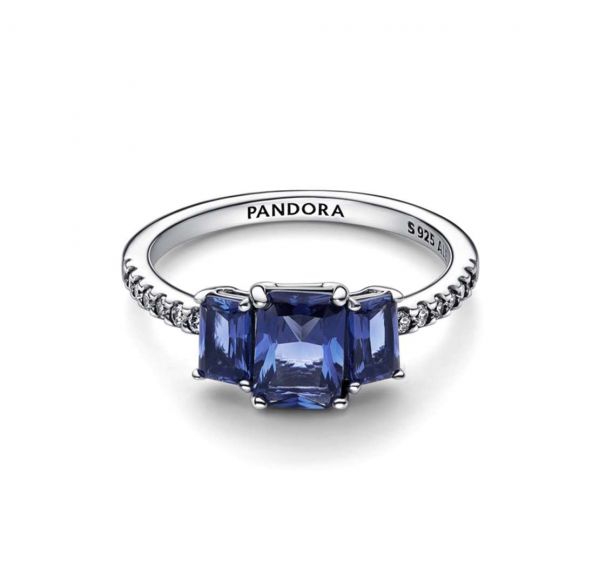 PANDORA Anello Trilogy Pietre Blu