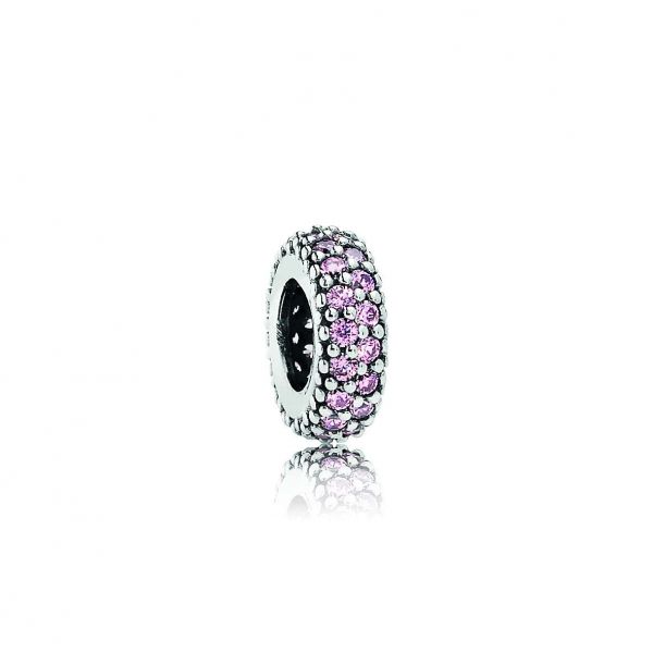 PANDORA Charm distanziatore rosa scintillante