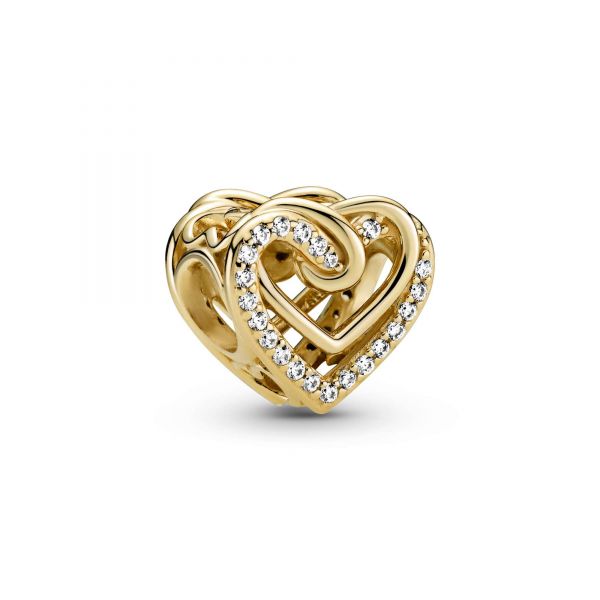 PANDORA Charm Cuore Intrecciato con Pietre