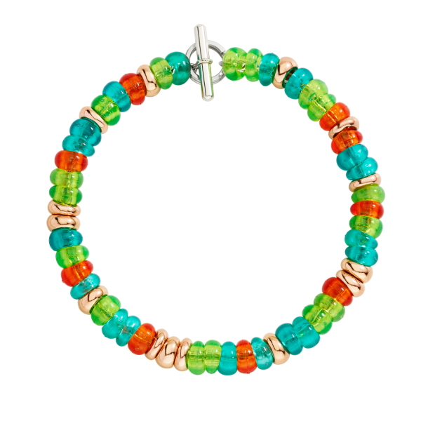 DoDo Bracciale Rondelle Argento Dorato & Plastica Riciclata  