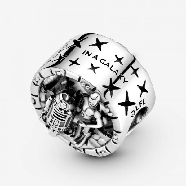 PANDORA Star Wars, charm openwork C-3PO e R2-D2