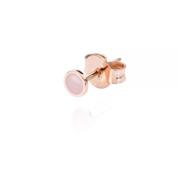 BURATO XS Rose Paillette Orecchino in Oro Rosa 18 KT e Smalto  