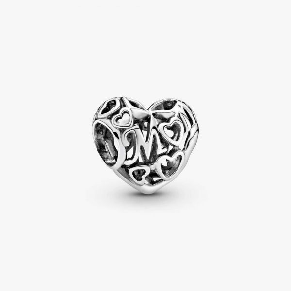 PANDORA Charm openwork a cuore Mamma