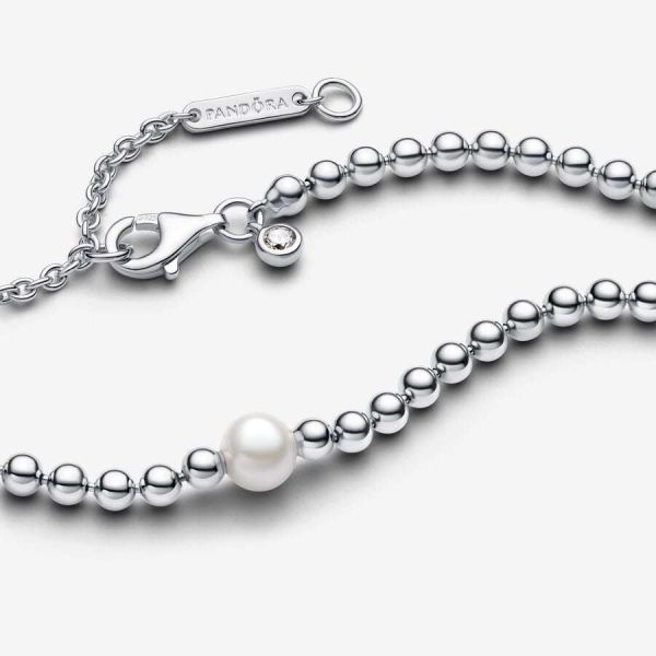 PANDORA Collana con Perla d’Acqua Dolce Coltivata e Sfere
