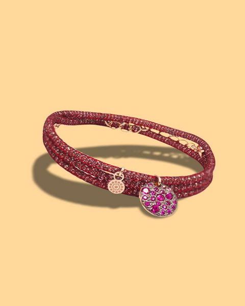 ALISEI Bracciale Shinny metllo Tondo Rosso ag925 Rose