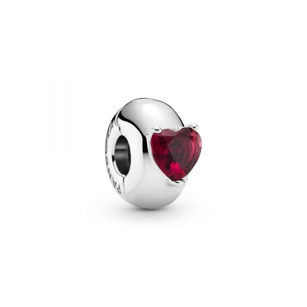 PANDORA Clip Solitario Cuore rosso