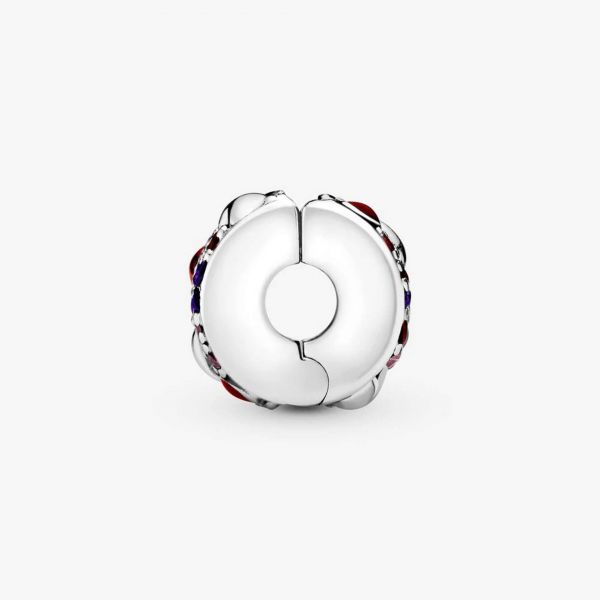 PANDORA Clip Cuori asimmetrici con pavé