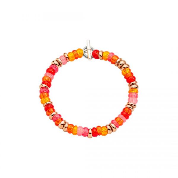 DoDo Bracciale Dodo Rondelle PET e Argento Dorato- Arancio