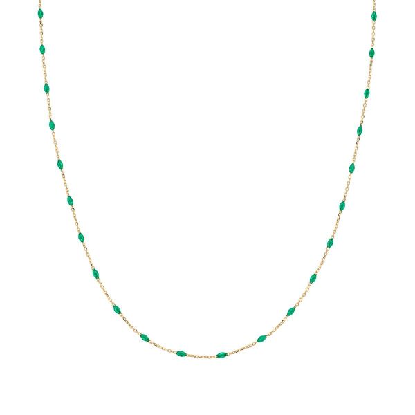 AMEN  Collana Oro 9kt e Smalto Verde Giada