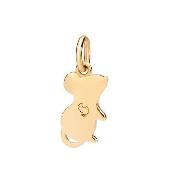 DoDo Charm Topo in Oro Giallo 18Kt e Smalto Rosso