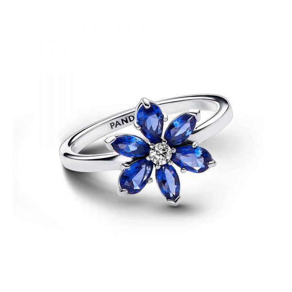 PANDORA Anello Herbarium Fiore Blu