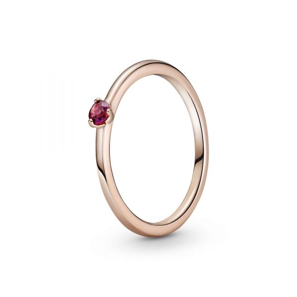 PANDORA Anello con solitario rosso