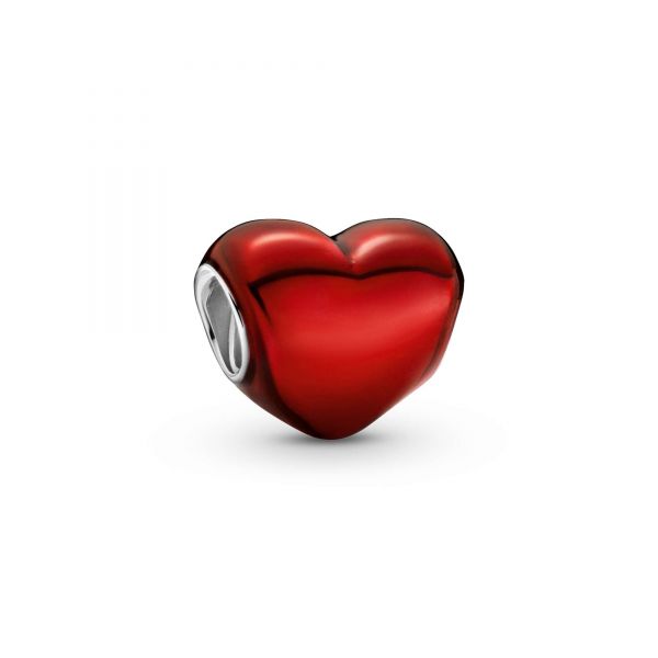 PANDORA Charm Cuore rosso metallico