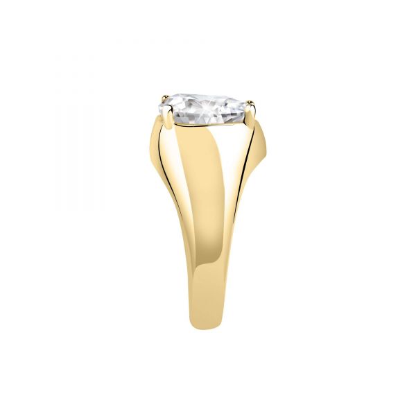 CHIARA FERRAGNI DIAMOND HEART RING YELLOW GOLD+WHITE CZ 