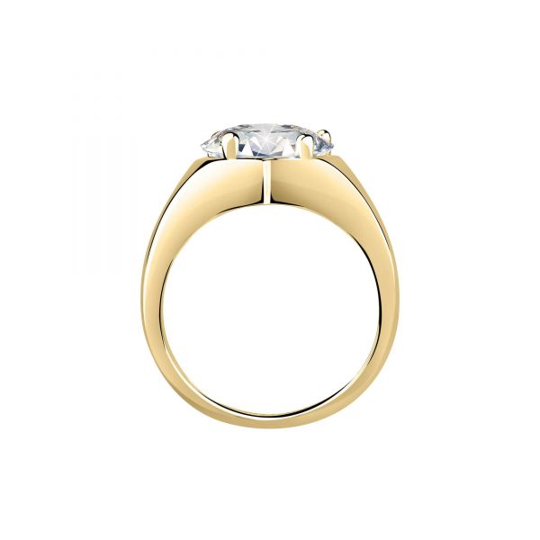 CHIARA FERRAGNI DIAMOND HEART RING YELLOW GOLD+WHITE CZ 