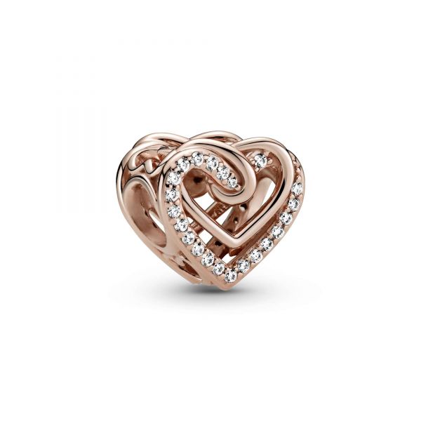 PANDORA Charm Cuori intrecciati scintillante