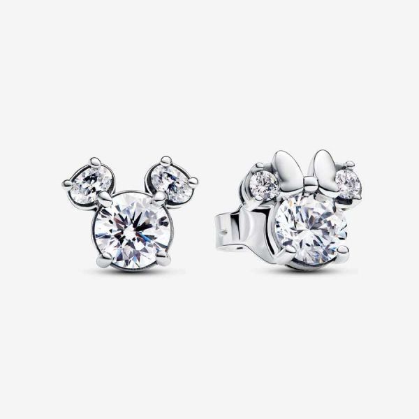 PANDORA Disney, Orecchini Scintillanti Mickey Mouse e Minnie Mouse