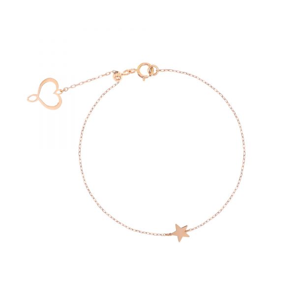 MAMAN et SOPHIE Bracciale Aurum in oro rosa 18kt con stella passante