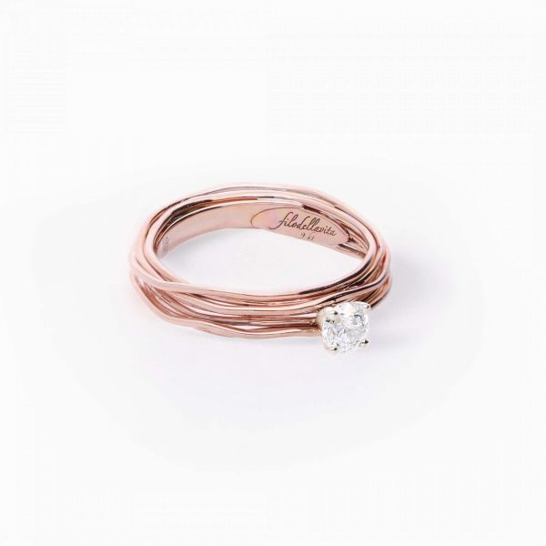 FILODELLAVITA Anelli Brillanti Solitari 7 fili Oro Rosa 18 kt                                          Diamanti  0.23 VS2  F  color  464178868 