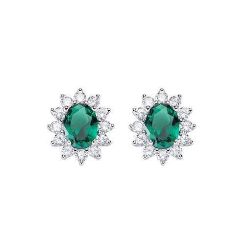 AMEN  Orecchini Royal Lady Zircone Verde