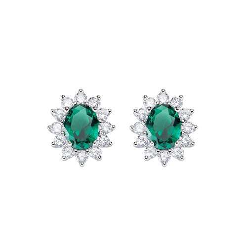 AMEN  Orecchini Royal Lady Zircone Verde