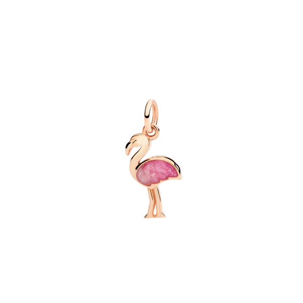 DoDo Ciondolo Fenicottero Oro Rosa 9k e Smalto