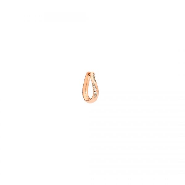 DoDo Orecchini Singolo Dodo Essentials Oro Rosa 9 Kt e Diamanti Bianchi 0.0420 ct