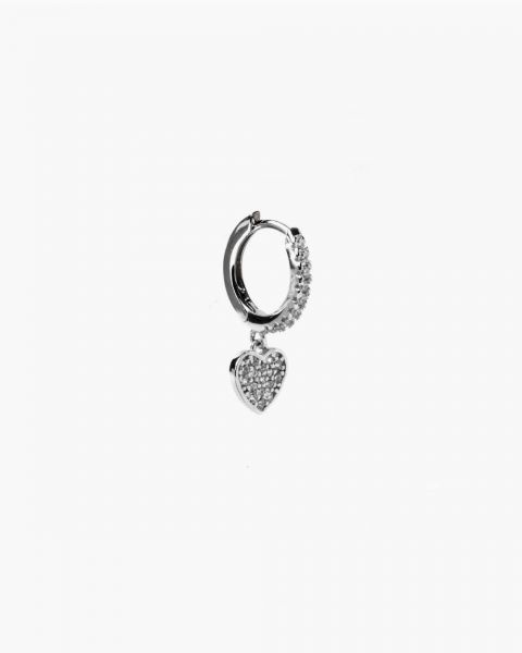 NOVE25 ORECCHINO CON CHARM A CUORE CON BRILLANTI