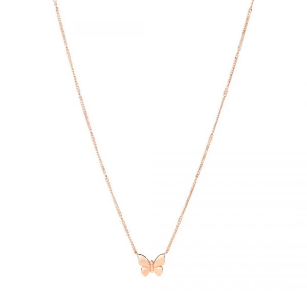 DoDo Collana Farfalla in Oro Rosa 9k piastrina in Oro rosa 9k