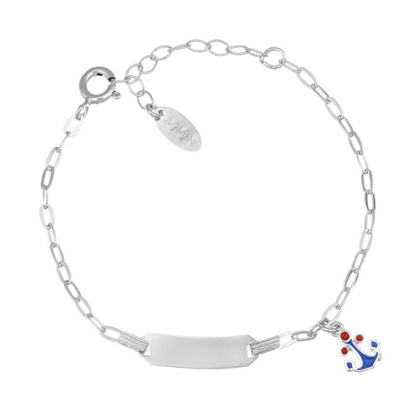 AMEN  Bracciale Junior con Targhetta e Ancora