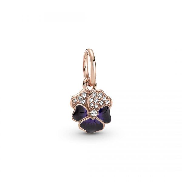 PANDORA Charm Pendente Viola Del Pensiero 