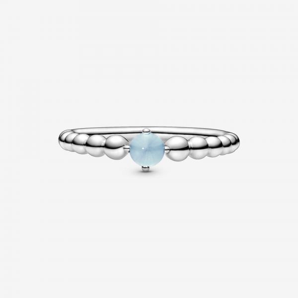 PANDORA Anello azzurro cielo decorato con sfere