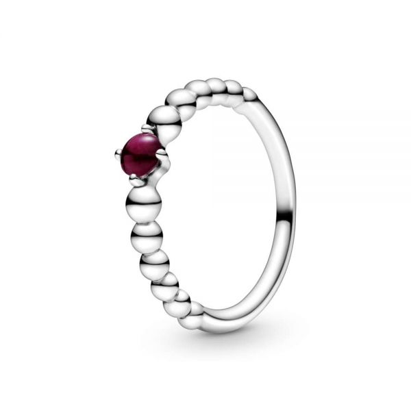 PANDORA Anello rosso fuoco decorato con sfere