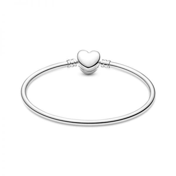 PANDORA Bracciale Rigido con Chiusura Doppio Cuore