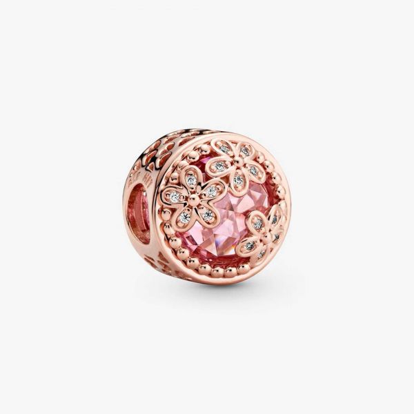 PANDORA Charm Margherita rosa scintillante