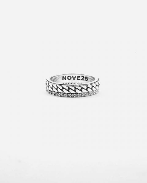 NOVE25 ANELLO FEDE GRUMETTA OPPOSITE IN ARGENTO