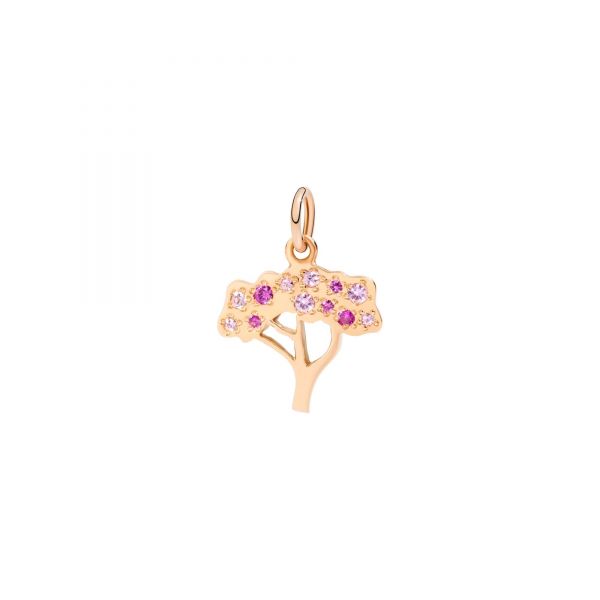 DoDo Charm Albero Oro Rosa e Zaffiri Rosa