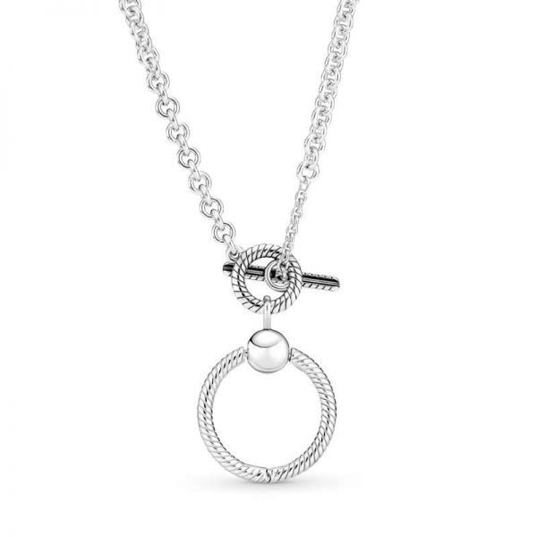 PANDORA Collana con Chiusura a T e O Pendant