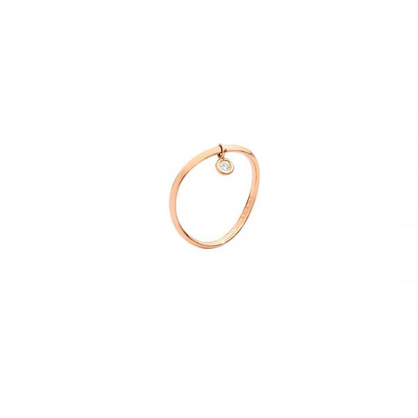 DoDo Anello Essentials Dodo Oro Rosa 9 Kt e Diamante Bianco 0.0340 ct