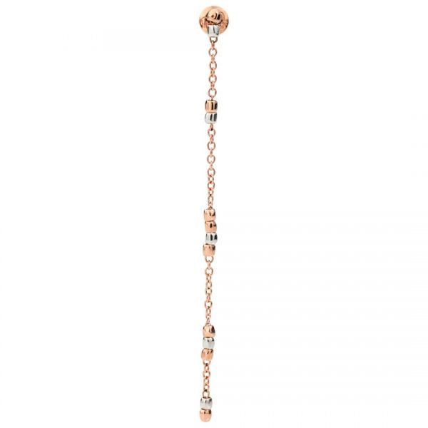 DoDo Orecchino Pendente Mini Granelli in oro rosa 9k e argento 925. 