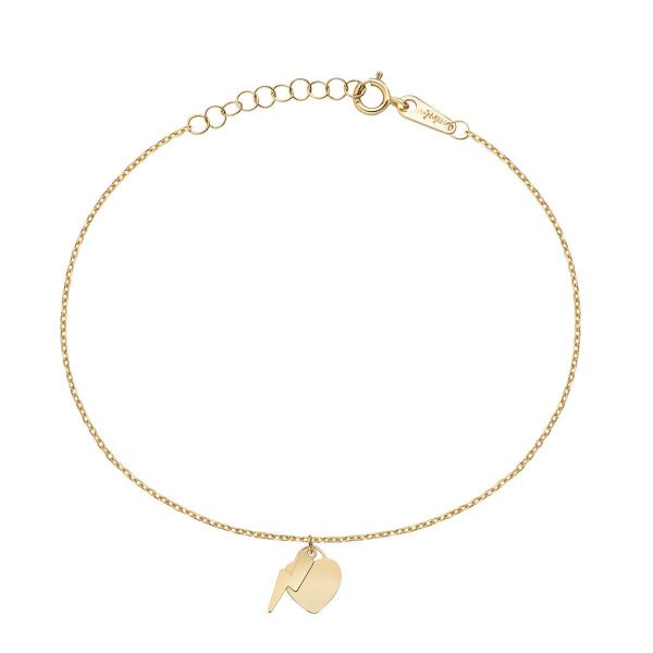 AMEN  Bracciale Cuore e Fulmine Oro 9kt