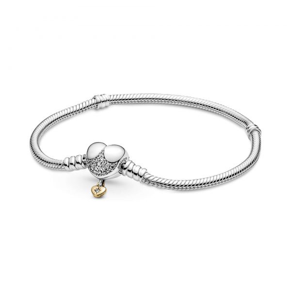 PANDORA Disney, Bracciale Chiusura Cuore con Pendente